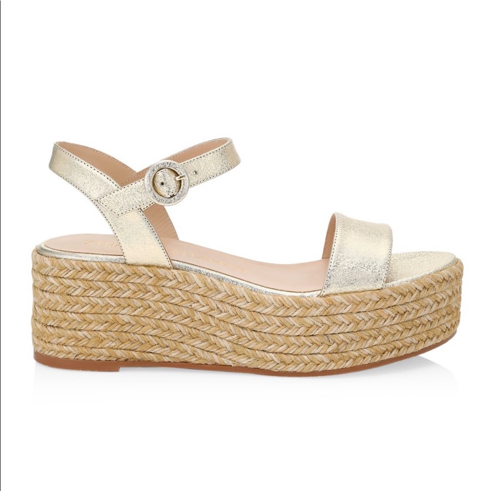 Stuart Weitzman Taborah Metallic Platform Wedges